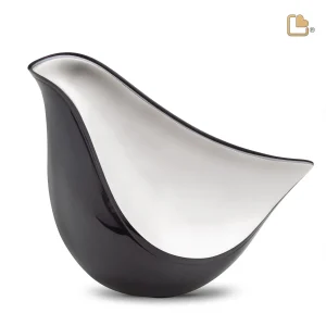 LoveBird™ große Urne Vogel Midnight & gebürstetes Silber – Bild 7