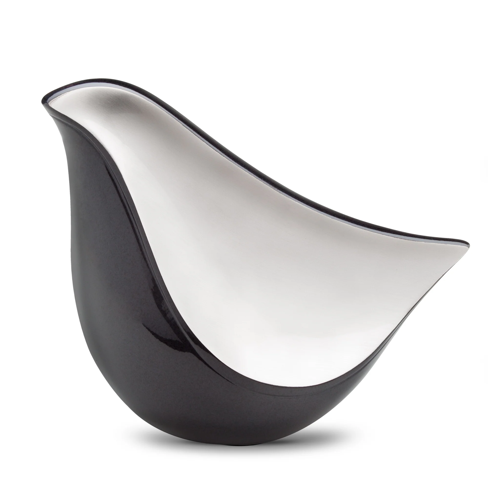 LoveBird™ große Urne Vogel Midnight & gebürstetes Silber
