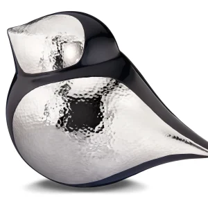SoulBird™ große Urne Vogel Midnight & Silber (Vogelmännchen)
