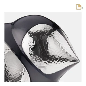 SoulBird™ große Urne Vogel Midnight & Silber (Vogelweibchen) – Bild 3