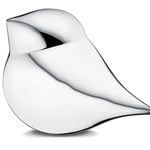 SoulBird™ große Urne Vogel poliertes Silber (Vogelmännchen)