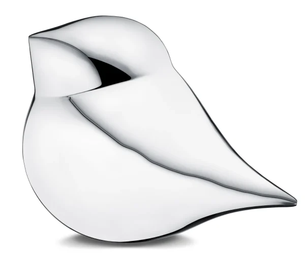 SoulBird™ große Urne Vogel poliertes Silber (Vogelmännchen)