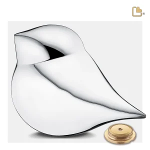 SoulBird™ große Urne Vogel poliertes Silber (Vogelmännchen) – Bild 3