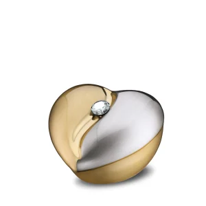 HeartFelt™ Mini-Urne Herz Gold mit Kristall