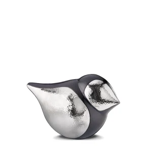 SoulBird™ Mini-Urne Vogel Midnight & Silber (Vogelweibchen)