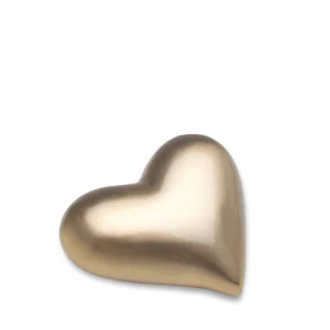 Herz Mini-Urn gebürstet Gold