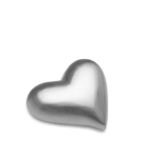 Herz Mini-Urn gebürstet Silber
