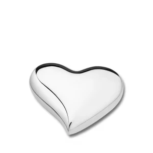 Herz Mini-Urn poliertes Silber