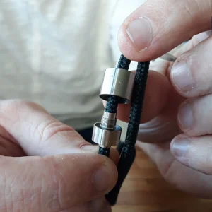 Herren-Aschearmband Glattleder Schwarz & Edelstahl – Bild 3