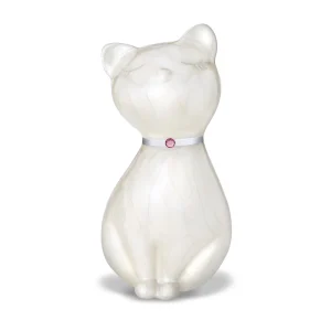 PrincessCat™ Katze Tierurne Perlweiß mit Kristall