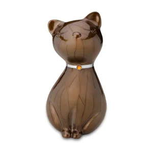 PrincessCat™ Katze Tierurne Perlmuttbronze mit Kristall