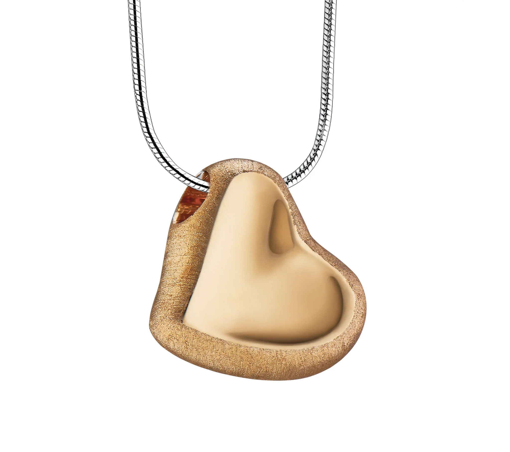 Leaning Heart™ Herz Asche Anhänger vergoldet mit Halskette