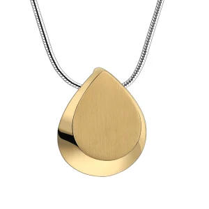 Drop™ Tropfenform Asche Anhänger vergoldet mit Halskette