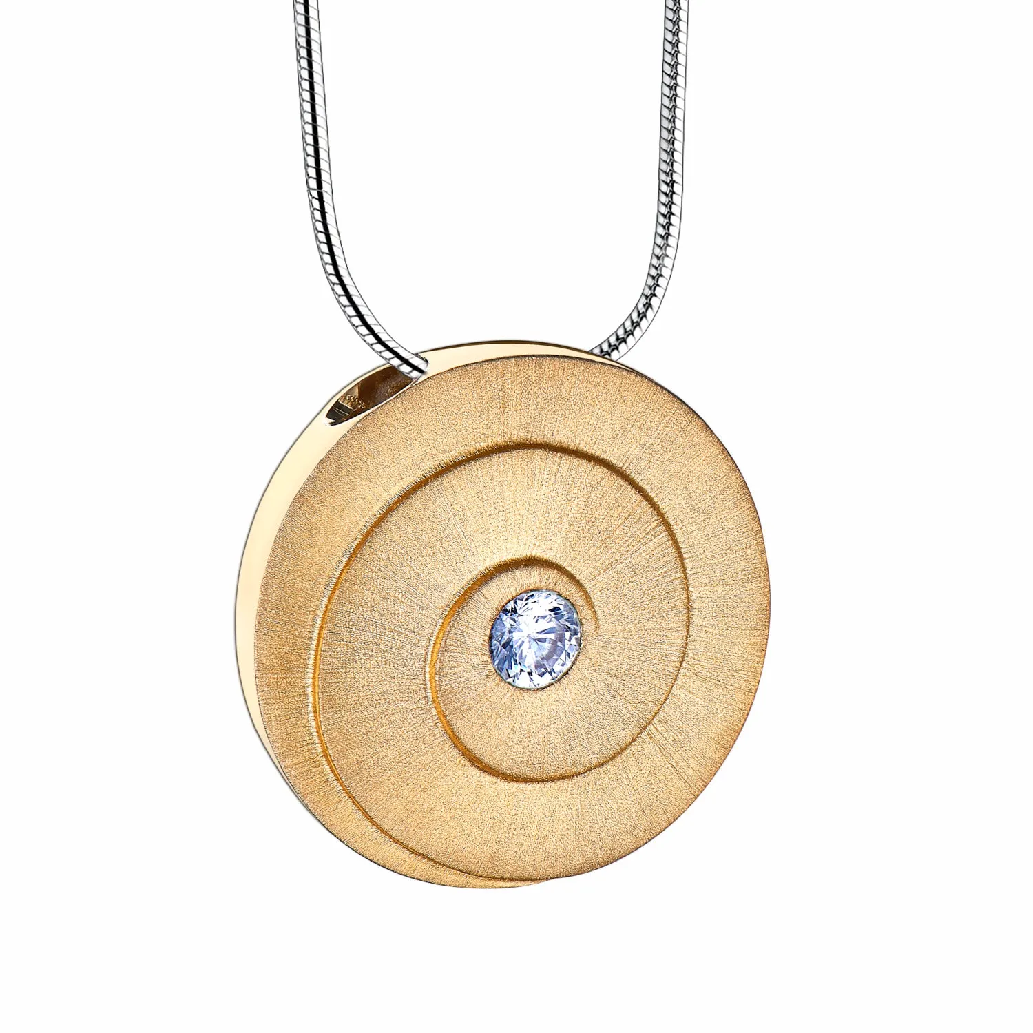 Eternity™ Asche Anhänger vergoldet mit Zirkonia Stein & Halskette