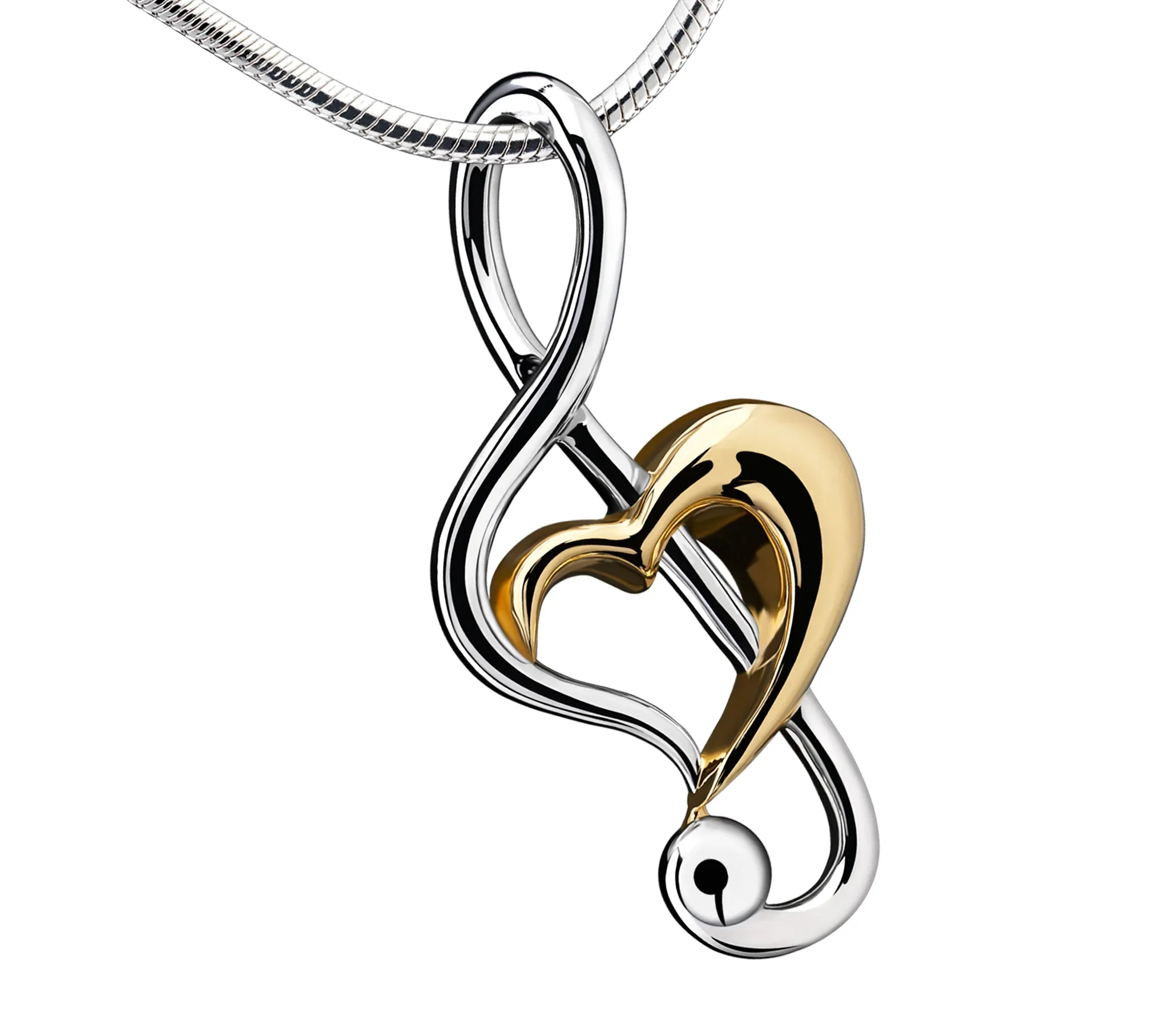 TrebleClef™ Notenschlüssel Asche Anhänger Silber & vergoldet