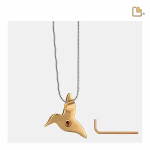 HummingBird™ Kolibri Asche Anhänger vergoldet mit Halskette – Bild 3