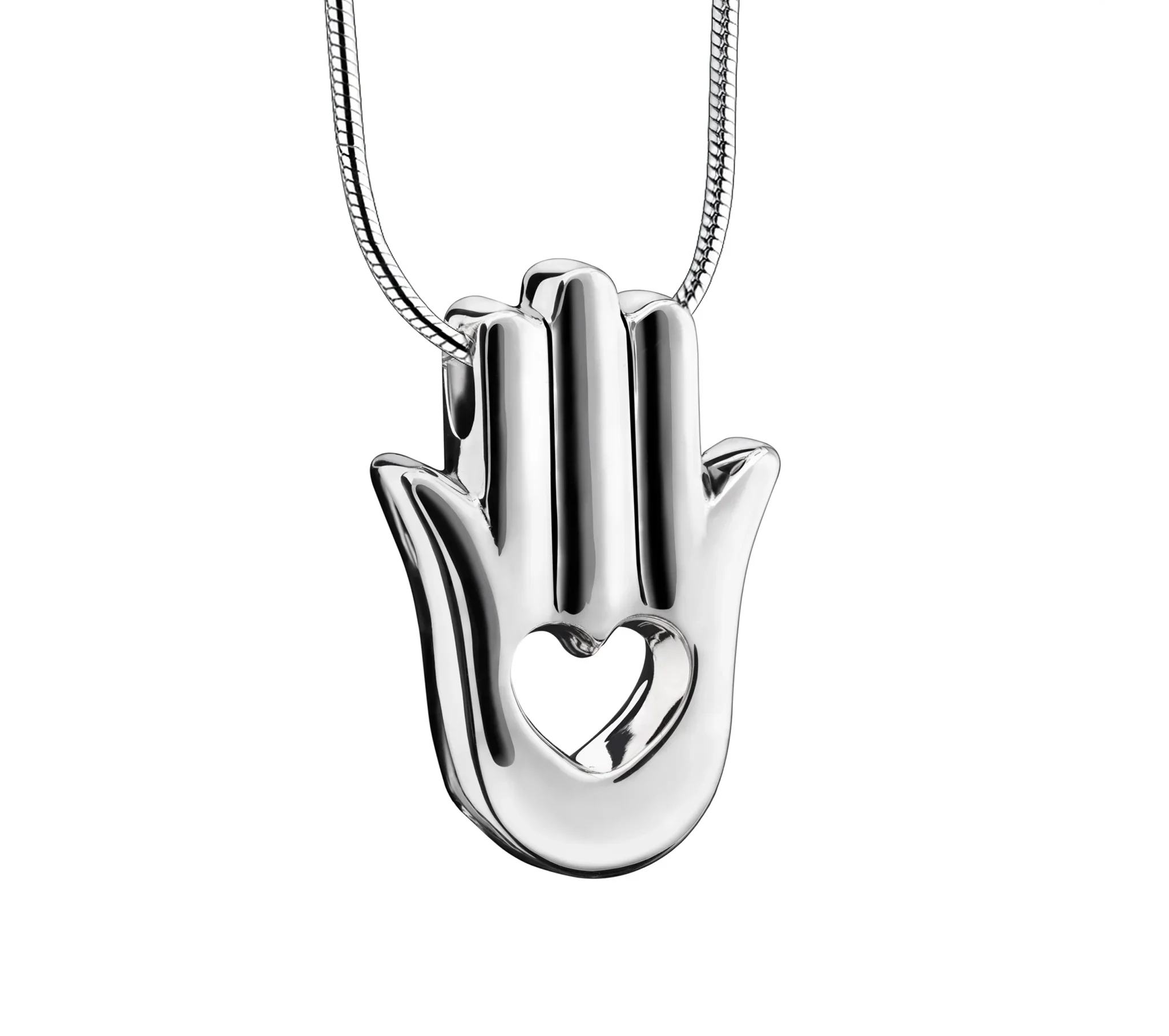 HamsaHand™ Asche Anhänger Silber mit Halskette