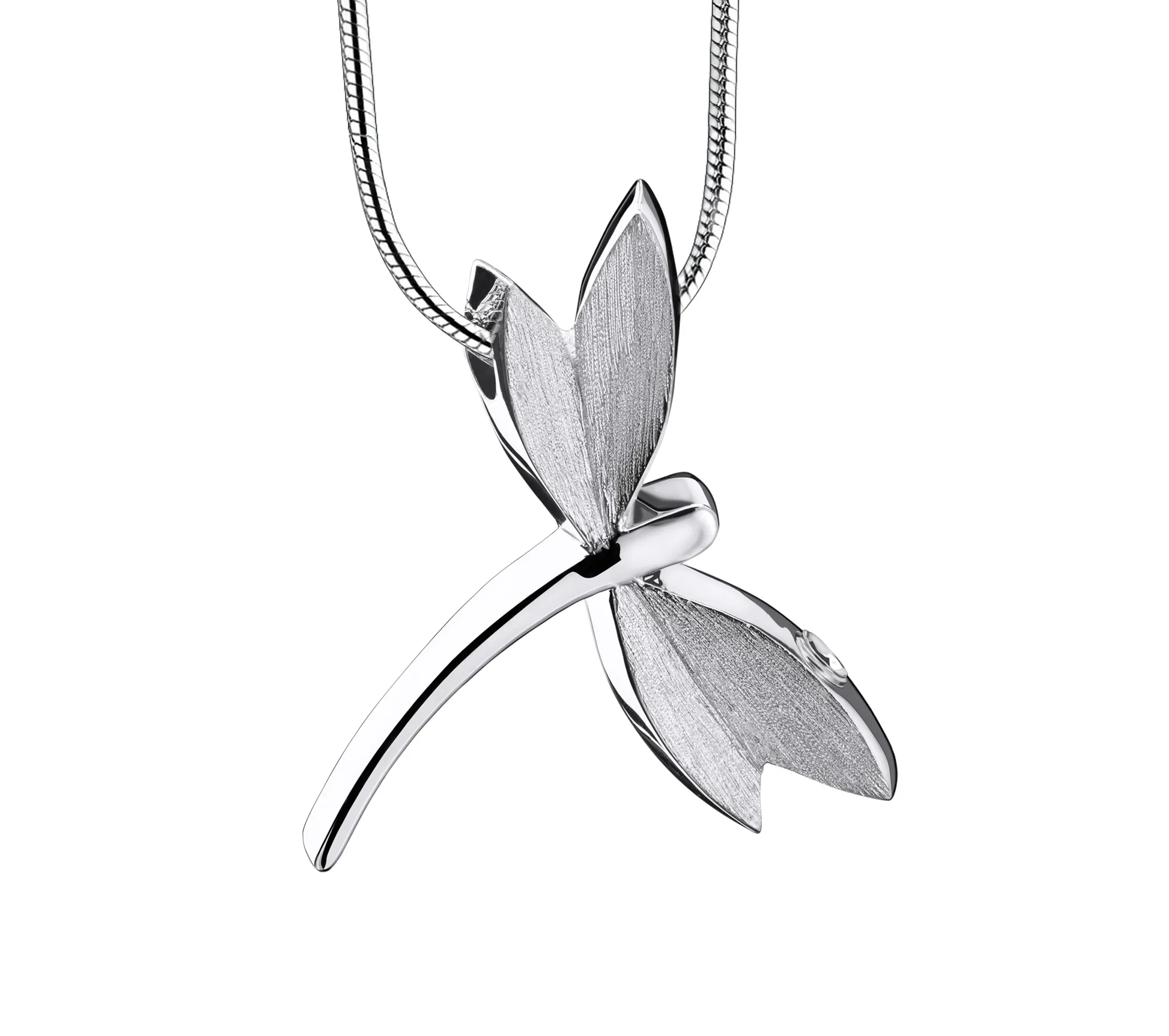 DragonFly™ Libelle Asche Anhänger Silber mit Halskette
