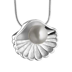 SeaShell™ Pearl Asche Anhänger Silber mit Perle & Halskette