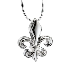 Fleur-de-lis™ Lilie Asche Anhänger Silber mit Halskette