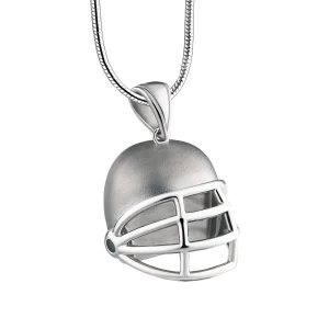 Football Helmet™ Rugbyhelm Asche Anhänger Silber mit Halskette