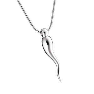 ItalianHorn™ Asche Anhänger Silber mit Halskette