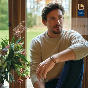 Herren-Aschearmband geflochtenes leder Cognac & Edelstahl – Bild 4