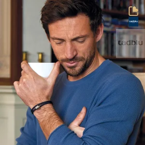 Herren-Aschearmband Cord Schwarz & Edelstahl – Bild 4