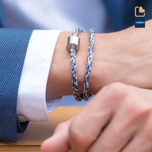 Herren-Aschearmband Cord Jeans & Edelstahl – Bild 4