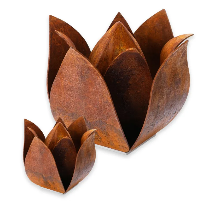 Tulpe Urne Rost Cortenstahl klein und groß