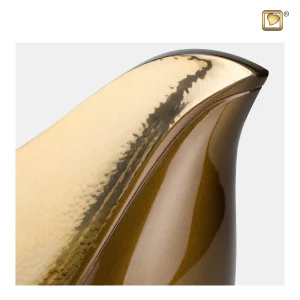 LoveBird™ große Urne Vogel Bronze & gehämmertes Gold – Bild 4