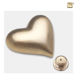 Herz Mini-Urn gebürstet Gold – Bild 3