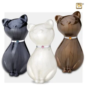 PrincessCat™ Katze Tierurne Perlmuttbronze mit Kristall – Bild 7