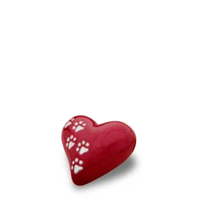 Mini-Tierurne Herz Perlmuttrot