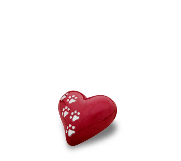 Mini-Tierurne Herz Perlmuttrot