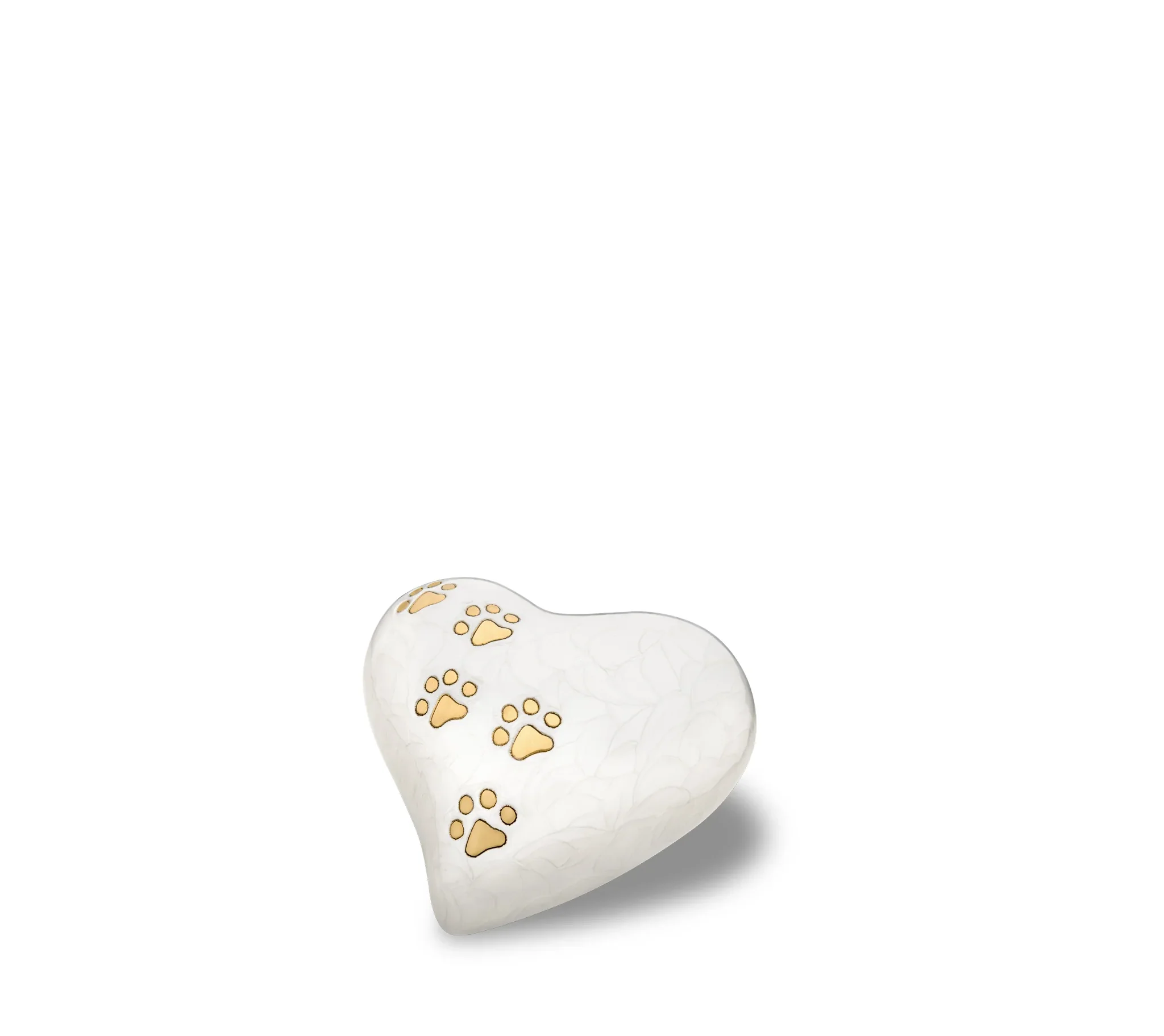 Mini-Tierurne Herz Perlmuttweiß
