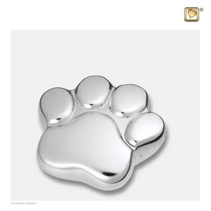 LovePaw™ Mini-Tierurne Pfotenabdruck poliertes Silber – Bild 4
