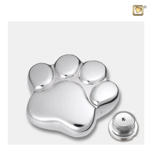 LovePaw™ Mini-Tierurne Pfotenabdruck poliertes Silber – Bild 3