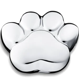 LovePaw™ Große Pfotenabdruck Tierurne poliertes Silber