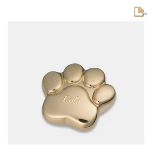 LovePaw™ Mini-Tierurne Pfotenabdruck poliertes Gold – Bild 5