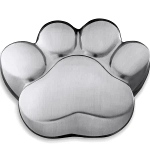 LovePaw™ Große Pfotenabdruck Tierurne gebürstetes Silber