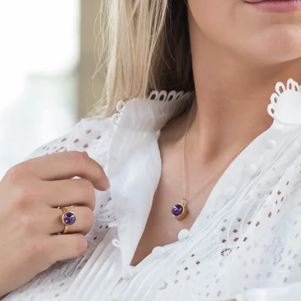 Ring / assieraad amethist goud 2