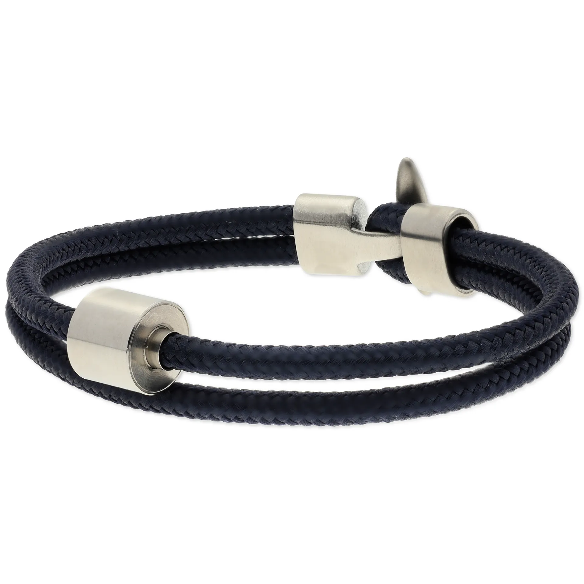 Herren-Aschearmband Cord Marineblau & Edelstahl