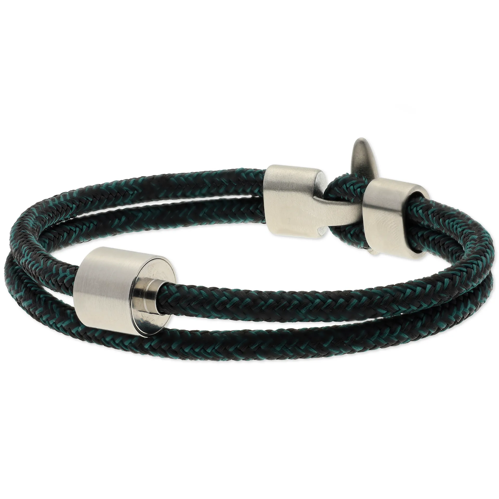 Herren-Aschearmband Cord Petrol & Edelstahl