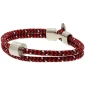 Herren-Aschearmband Cord Rot-Schwarz & Edelstahl