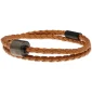 Herren-Aschearmband geflochtenes leder Cognac - Black Edition
