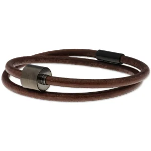 Herren-Aschearmband Glattleder Braun - Black Edition