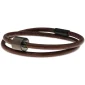Herren-Aschearmband Glattleder Braun - Black Edition