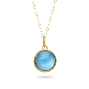 Asche Anhänger / Ascheschmuck Blauer Achat vergoldet