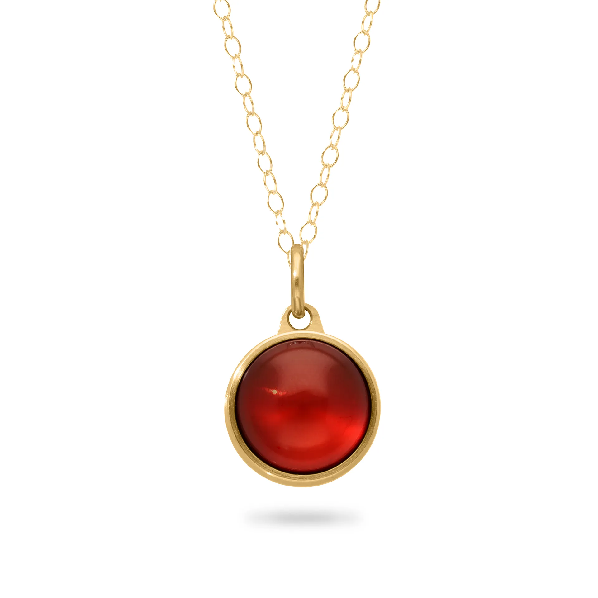 Asche Anhänger / Ascheschmuck Roter Achat vergoldet